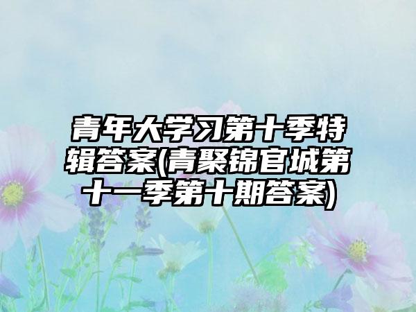 青年大学习第十季特辑答案(青聚锦官城第十一季第十期答案)