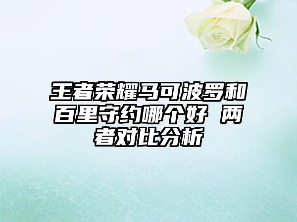 王者荣耀马可波罗和百里守约哪个好 两者对比分析