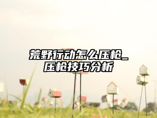 荒野行动怎么压枪_压枪技巧分析