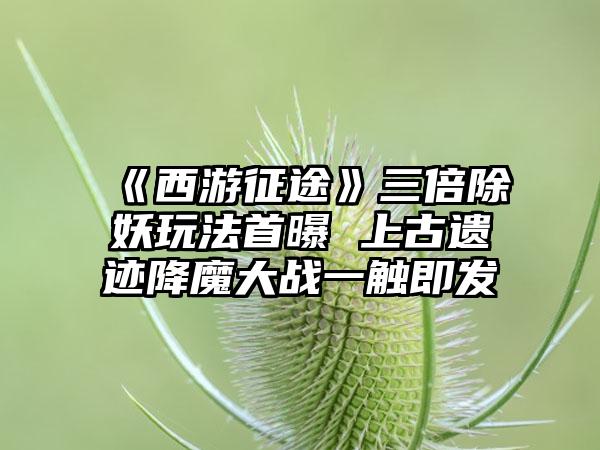 《西游征途》三倍除妖玩法首曝 上古遗迹降魔大战一触即发