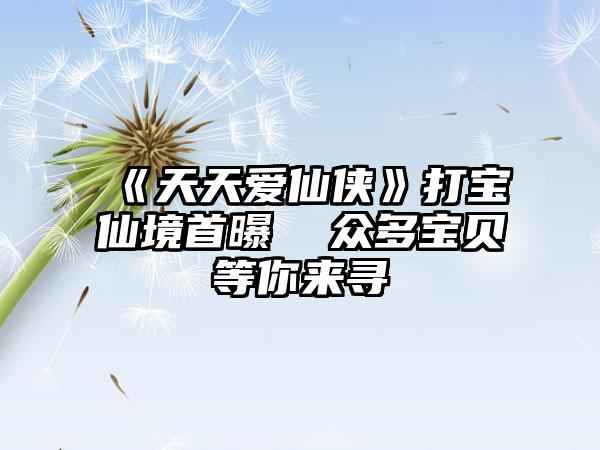 《天天爱仙侠》打宝仙境首曝  众多宝贝等你来寻