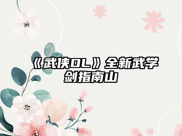 《武侠OL》全新武学剑指南山