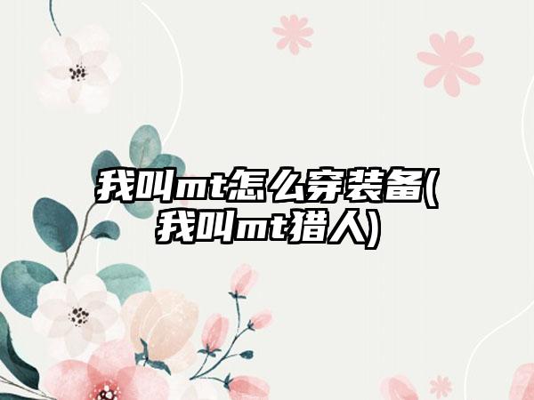 我叫mt怎么穿装备(我叫mt猎人)