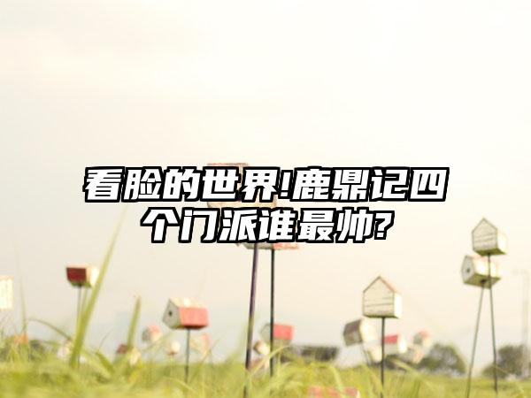 看脸的世界!鹿鼎记四个门派谁最帅?