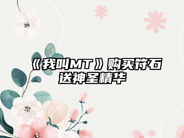 《我叫MT》购买符石送神圣精华