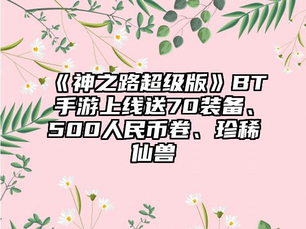 《神之路超级版》BT手游上线送70装备、500人民币卷、珍稀仙兽