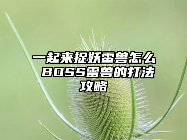 一起来捉妖雷兽怎么 BOSS雷兽的打法攻略
