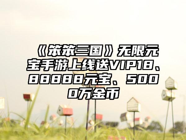 《笨笨三国》无限元宝手游上线送VIP18、88888元宝、5000万金币