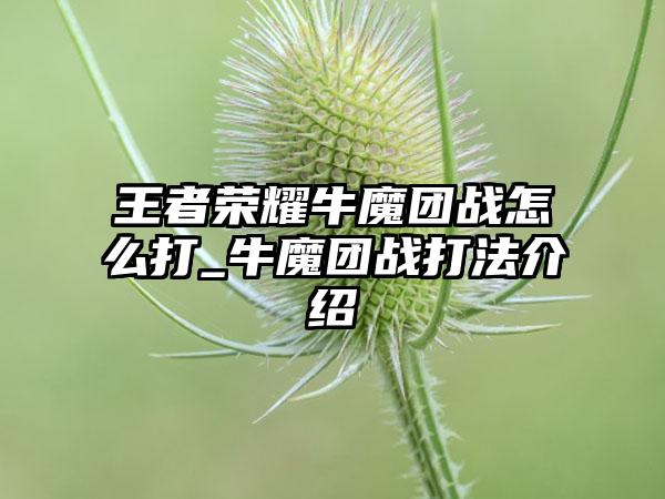 王者荣耀牛魔团战怎么打_牛魔团战打法介绍