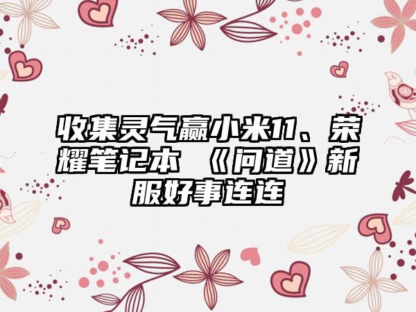 收集灵气赢小米11、荣耀笔记本 《问道》新服好事连连