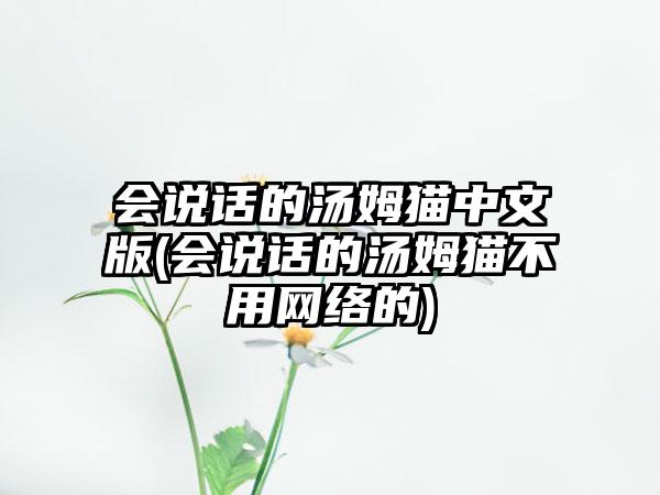 会说话的汤姆猫中文版(会说话的汤姆猫不用网络的)