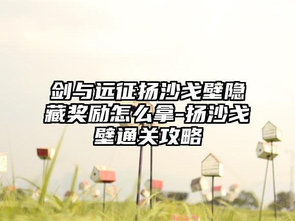 剑与远征扬沙戈壁隐藏奖励怎么拿-扬沙戈壁通关攻略