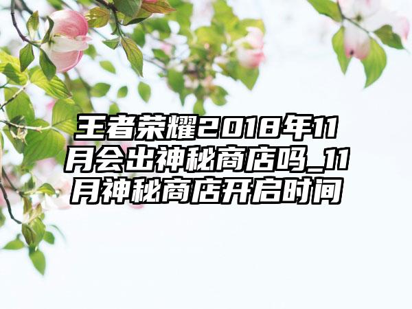 王者荣耀2018年11月会出神秘商店吗_11月神秘商店开启时间