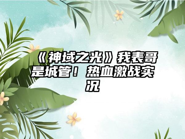 《神域之光》我表哥是城管！热血激战实况