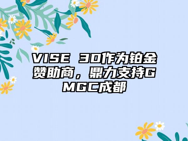 VISE 3D作为铂金赞助商，鼎力支持GMGC成都