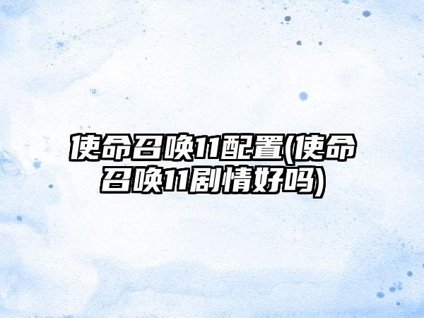 使命召唤11配置(使命召唤11剧情好吗)