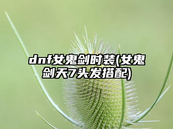 dnf女鬼剑时装(女鬼剑天7头发搭配)