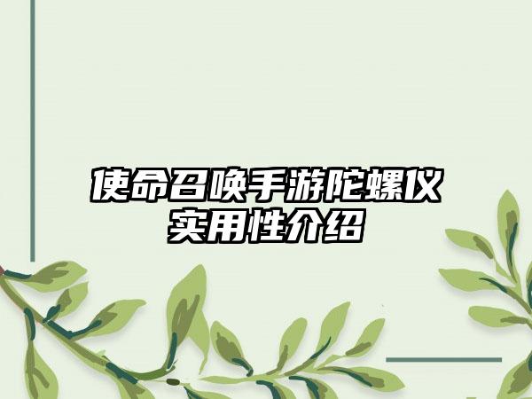 使命召唤手游陀螺仪实用性介绍