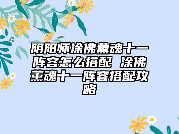 阴阳师涂佛薰魂十一阵容怎么搭配 涂佛薰魂十一阵容搭配攻略
