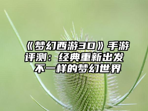 《梦幻西游3D》手游评测：经典重新出发 不一样的梦幻世界