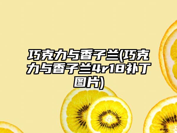 巧克力与香子兰(巧克力与香子兰4r18补丁图片)