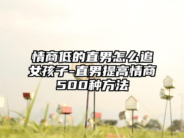 情商低的直男怎么追女孩子-直男提高情商500种方法