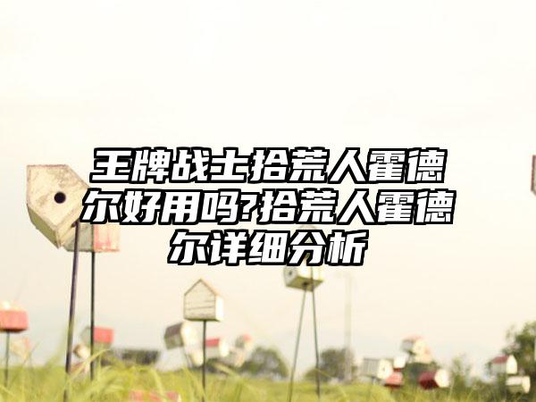 王牌战士拾荒人霍德尔好用吗?拾荒人霍德尔详细分析