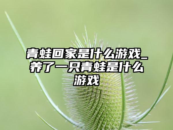 青蛙回家是什么游戏_养了一只青蛙是什么游戏