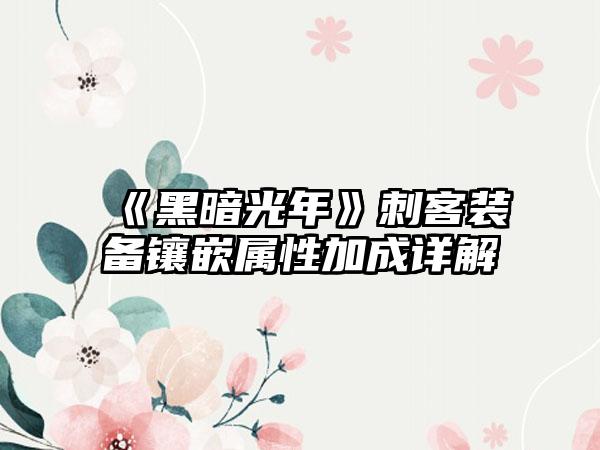 《黑暗光年》刺客装备镶嵌属性加成详解