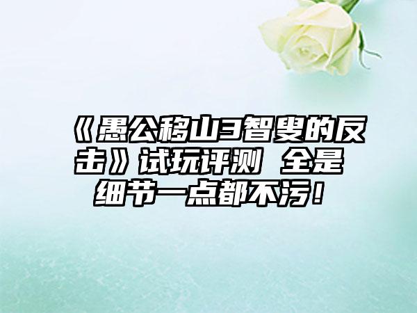 《愚公移山3智叟的反击》试玩评测 全是细节一点都不污！