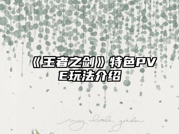 《王者之剑》特色PVE玩法介绍