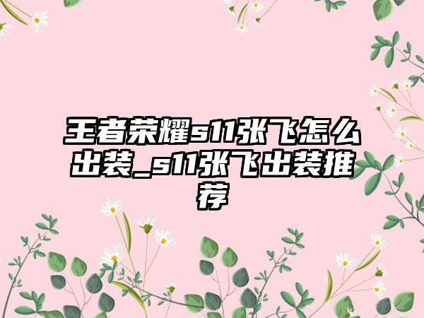 王者荣耀s11张飞怎么出装_s11张飞出装推荐