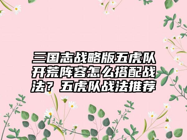 三国志战略版五虎队开荒阵容怎么搭配战法？五虎队战法推荐
