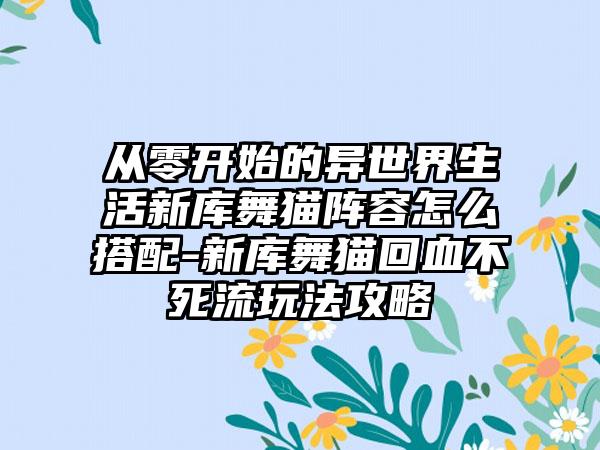 从零开始的异世界生活新库舞猫阵容怎么搭配-新库舞猫回血不死流玩法攻略