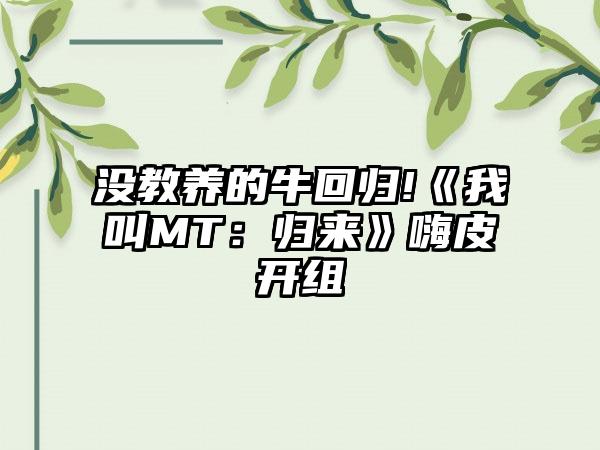 没教养的牛回归!《我叫MT：归来》嗨皮开组