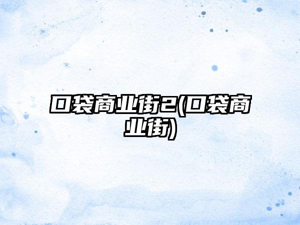 口袋商业街2(口袋商业街)