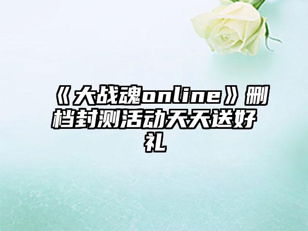 《大战魂online》删档封测活动天天送好礼