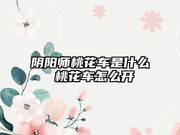 阴阳师桃花车是什么 桃花车怎么开