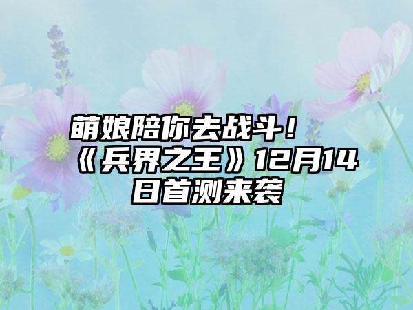 萌娘陪你去战斗！《兵界之王》12月14日首测来袭