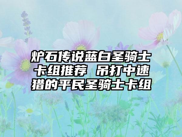 炉石传说蓝白圣骑士卡组推荐 吊打中速猎的平民圣骑士卡组