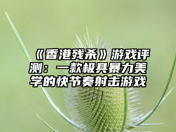 《香港残杀》游戏评测：一款极具暴力美学的快节奏射击游戏