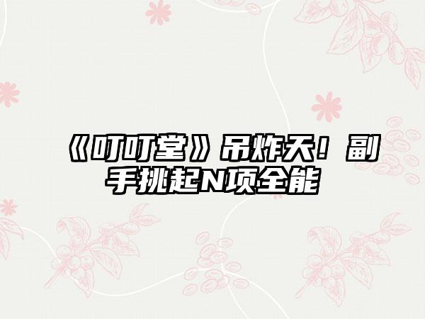 《叮叮堂》吊炸天！副手挑起N项全能