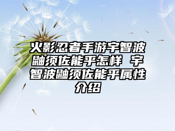 火影忍者手游宇智波鼬须佐能乎怎样 宇智波鼬须佐能乎属性介绍