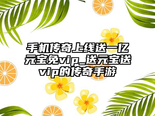 手机传奇上线送一亿元宝免vip_送元宝送vip的传奇手游