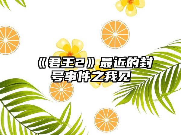 《君王2》最近的封号事件之我见