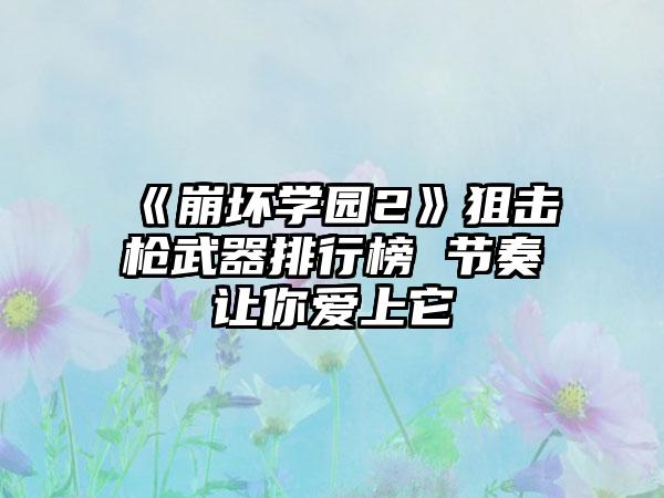 《崩坏学园2》狙击枪武器排行榜 节奏让你爱上它