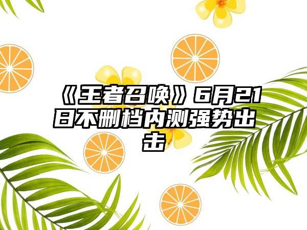 《王者召唤》6月21日不删档内测强势出击