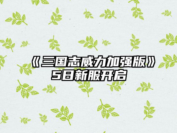 《三国志威力加强版》5日新服开启