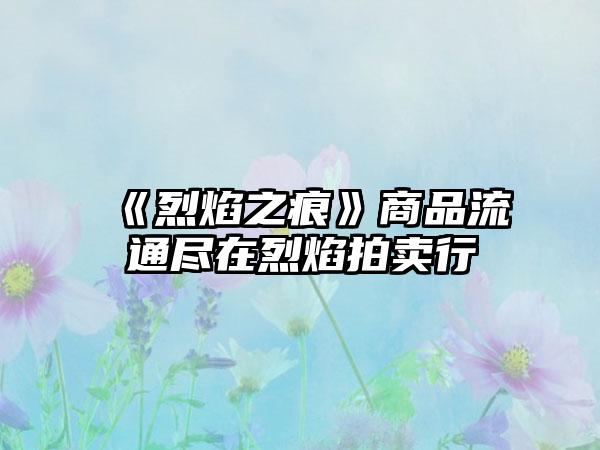 《烈焰之痕》商品流通尽在烈焰拍卖行
