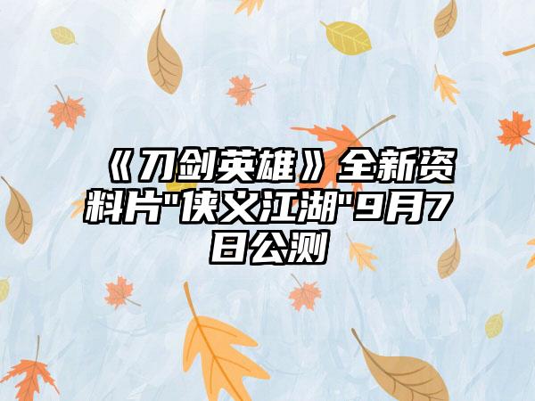 《刀剑英雄》全新资料片